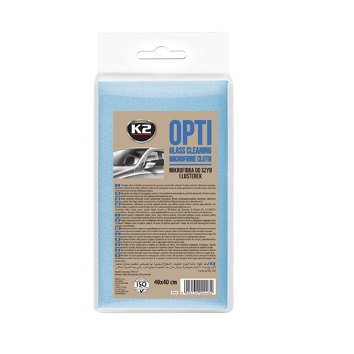 K2 OPTI Серветка для очищення скляних поверх. (блакитна 40х40) art.M430