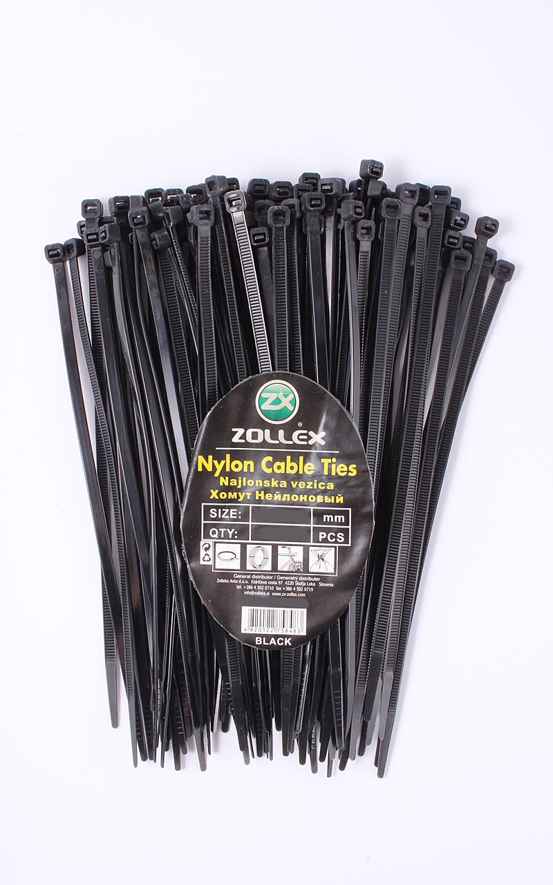 Zollex Хомут пластик 2,5*200 (в упак. 100шт.) чорний