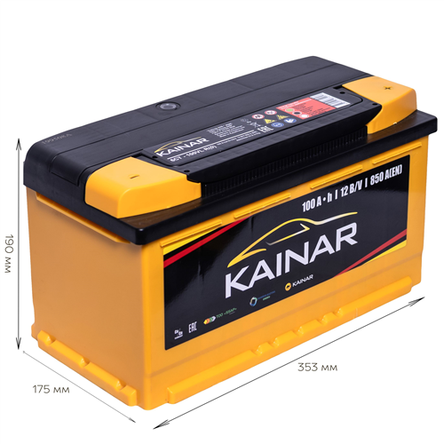 KAINAR Акумулятор 6СТ-100 АПЗ EN850 (-/+)