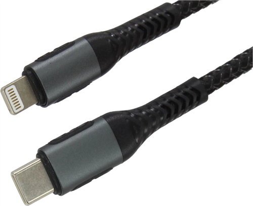 Zollex Кабель 20WPD fast Charge Data Cable Type-C to Lighting Cable1mBlack 12205
