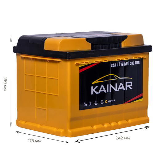 KAINAR Акумулятор 6СТ-62 АПЗ EN590 (+/-)