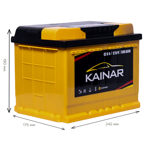 KAINAR Акумулятор СТ-62 АПЗ EN590 (-/+)