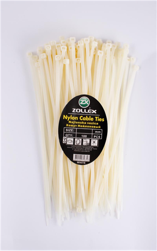 Zollex Хомут пластик 3,6*200 (в упак. 100шт.) білий