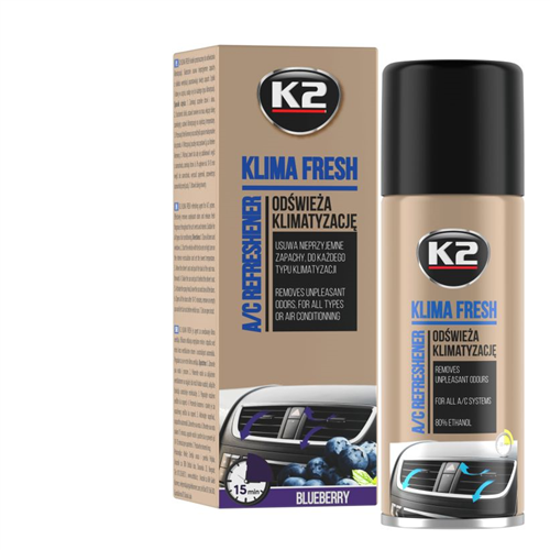 K2 Klima Fresh Очисник освіжувач кондиціонерів (чорниця) 150мл. art K222BB